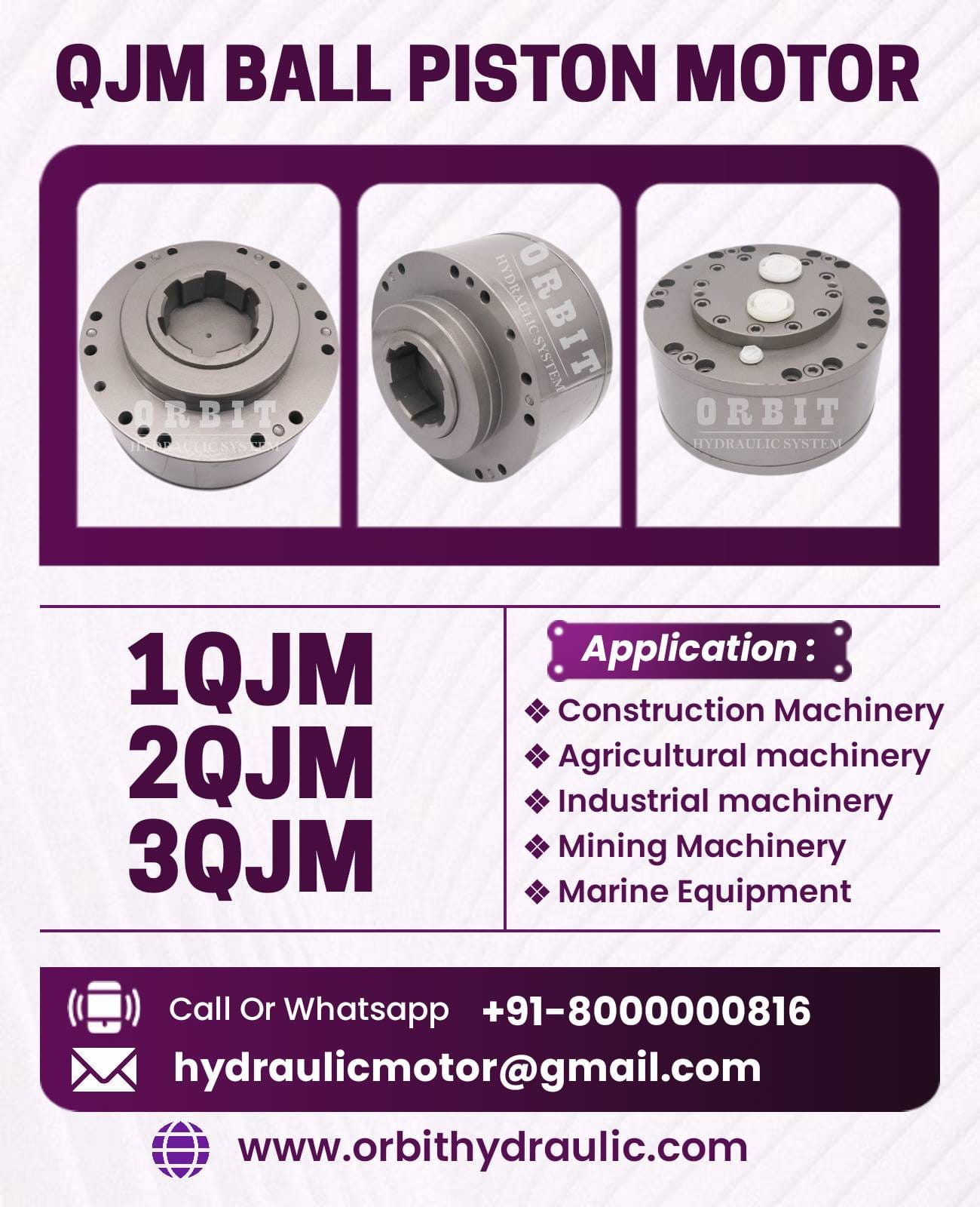 2QJM42-2.5 Spherical Piston Hydraulic Motor in India